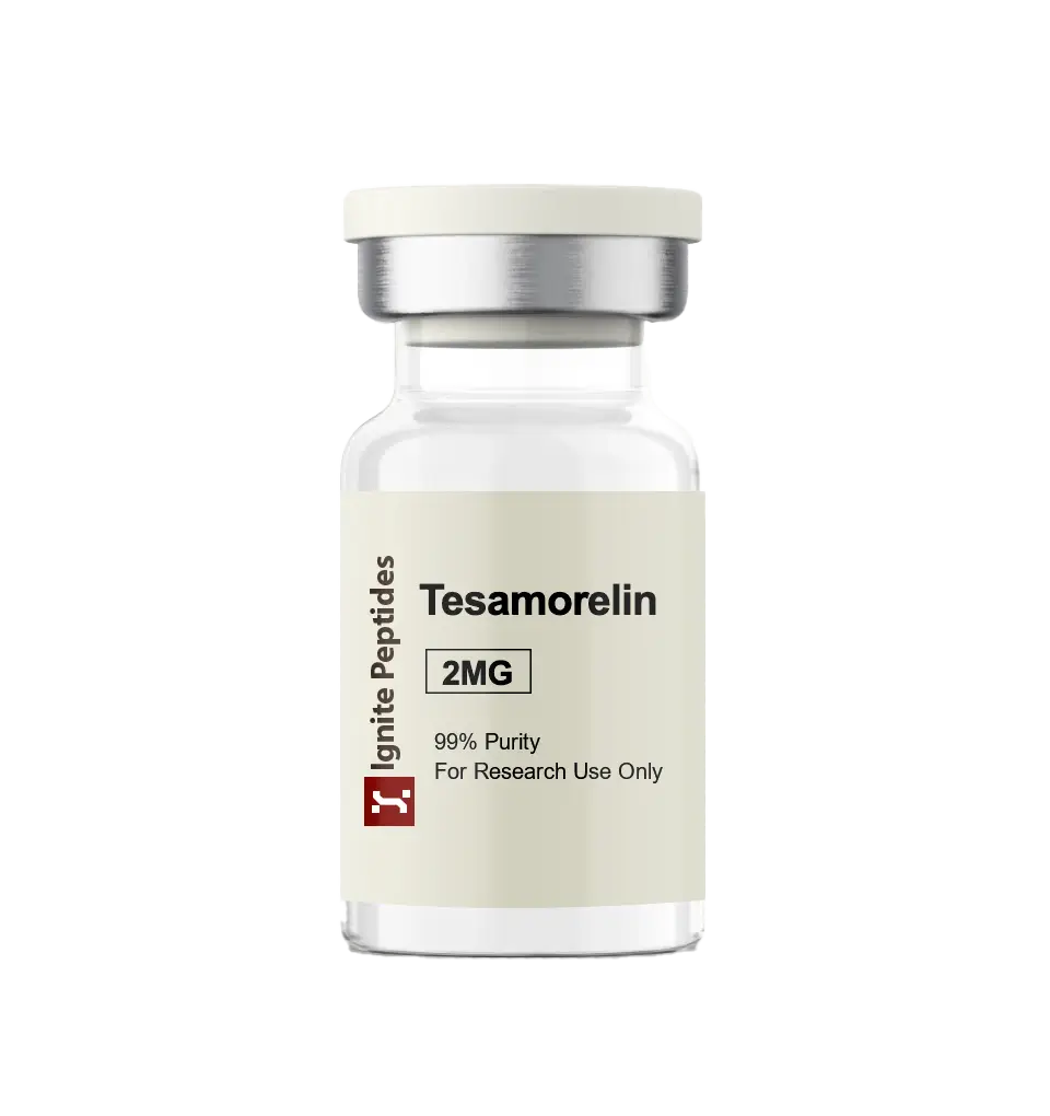 Tesamorelin 2mg research peptide vial for fat loss research studies