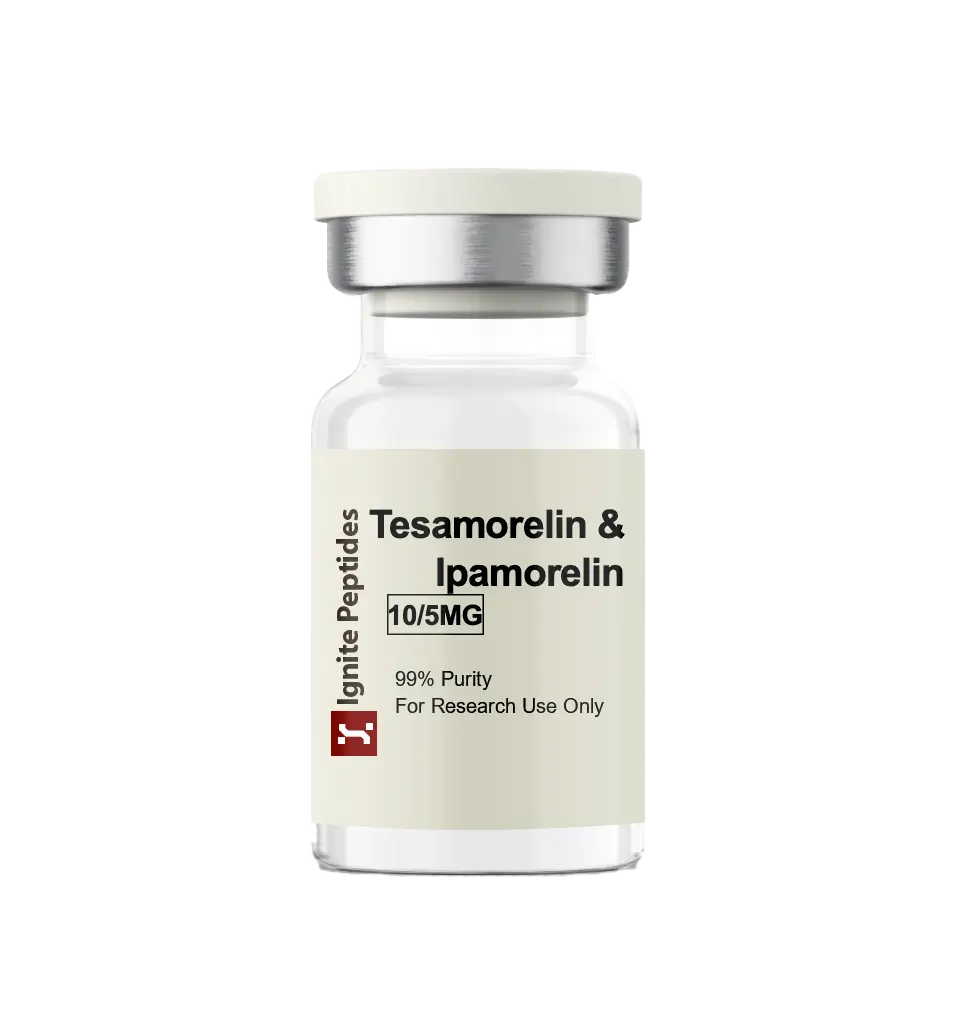 Tesa Ipamorelin peptide 10mg/5mg research vial from Ignite Peptides