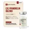 CJC/Ipamorelin blend 5mg/5mg peptide vial by Ignite Peptides, showing lab-tested certification, 99% purity label, and research-use-only packaging.
