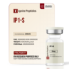 Ignite peptides ip1 s product box next to a glass research vial.