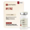 Clear glass vial of Ignite Peptides Ip2 Trz 30mg with branded product box.