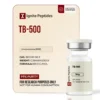 Professional vial of TB-500 5mg peptide for research use, showing 99% purity and laboratory certification from Ignite Peptides.