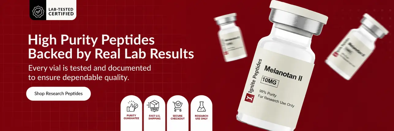 High purity MT2 vial with lab-tested certification and real lab results from Ignite Peptides